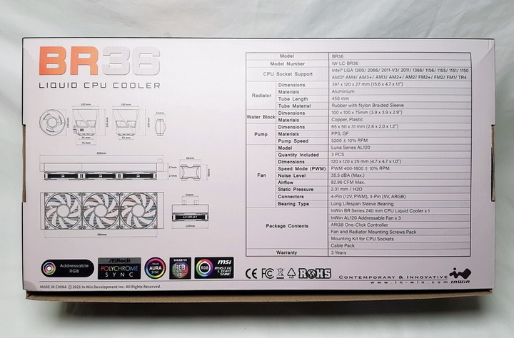 夠冷夠閃亮的一體式水冷散熱器 - 迎廣 InWin BR36