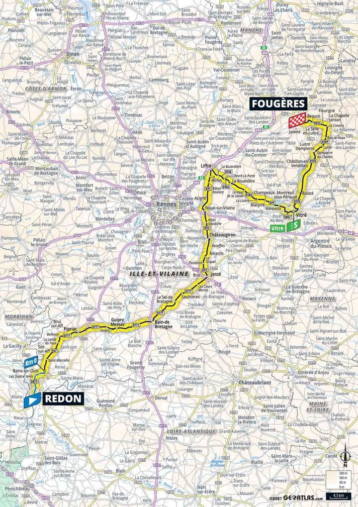 2021環法自行車賽 第4站 Redon > Fougères 150.4 km