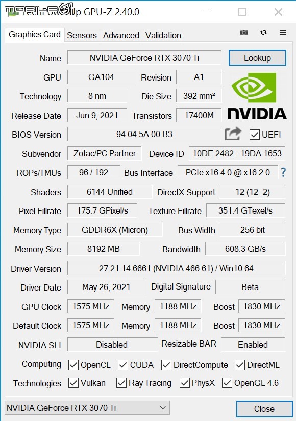 ZOTAC Gaming GEFORCE RTX 3070 Ti AMP HOLO 顯示卡開箱實測 全面升級的中階性能選擇