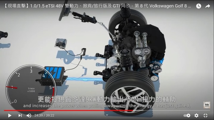 福斯從Golf 8開始正式進入48V輕油電時代