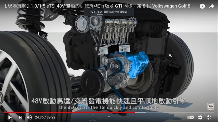 福斯從Golf 8開始正式進入48V輕油電時代