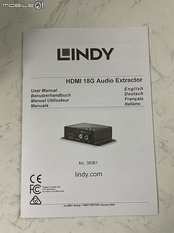 點我看大圖 4K60支援 ,簡單易用 38361 LINDY HDMI 18G Audio Extractor 靈活彈性解決影音分