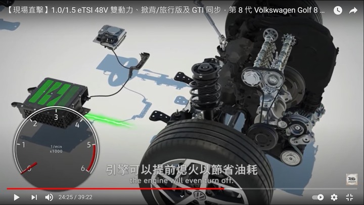 福斯從Golf 8開始正式進入48V輕油電時代