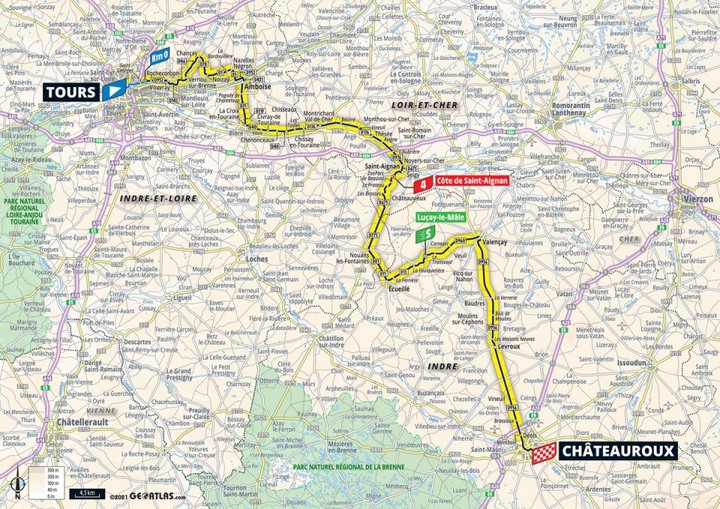 2021環法自行車賽 第6站 Tours > Châteauroux 160.6 km