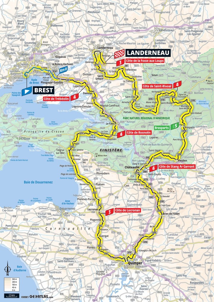 2021環法自行車賽 第1站 Brest > Landerneau 197.8 km