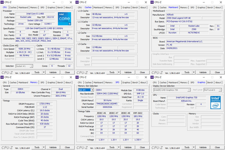 Intel第十一代Rocket Lake Core i5-11400簡測