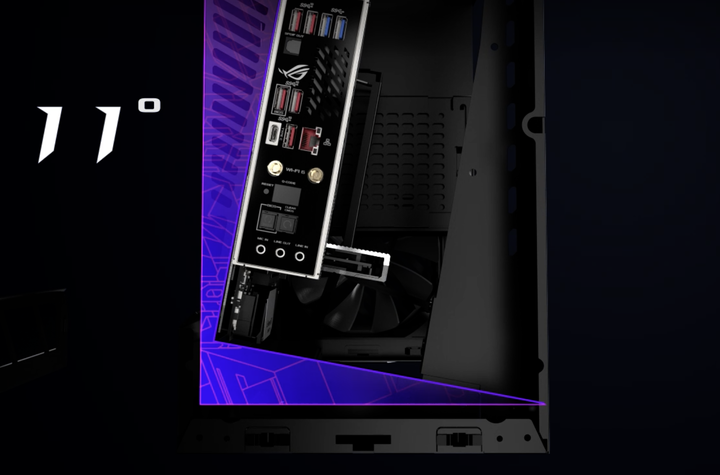 ROG Z11 電競機殼開箱試用 以斜向擺主機板真能提高性能?