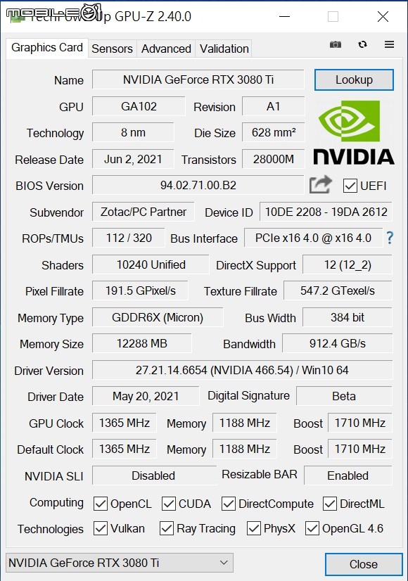 ZOTAC GAMING GeForce RTX 3080 Ti AMP Holo 顯示卡開箱實測 緊緻身形內的效能選擇