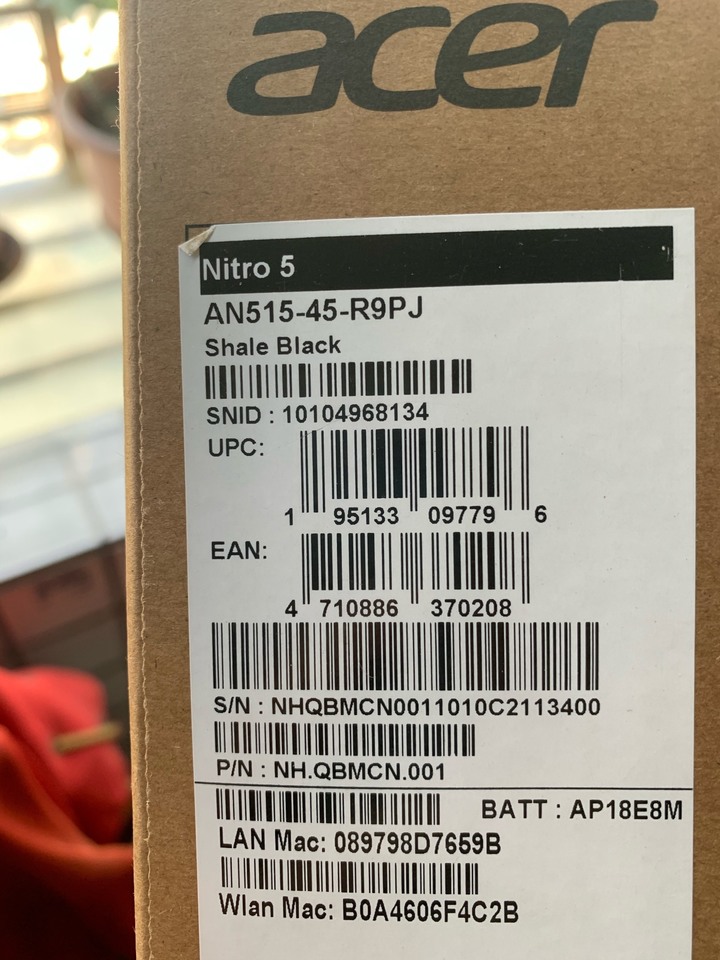 開箱 Nitro 5 AN515-45