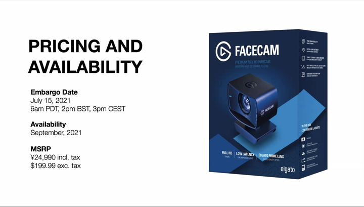 Elgato 推出 FACECAM 攝影機與新款直播周邊 以 1080p60p 無壓縮格式提供更高直播品質