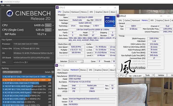 點我看大圖 BIOSTAR Z590 VALKYRIE搭載11900K超頻全核5.2G分享