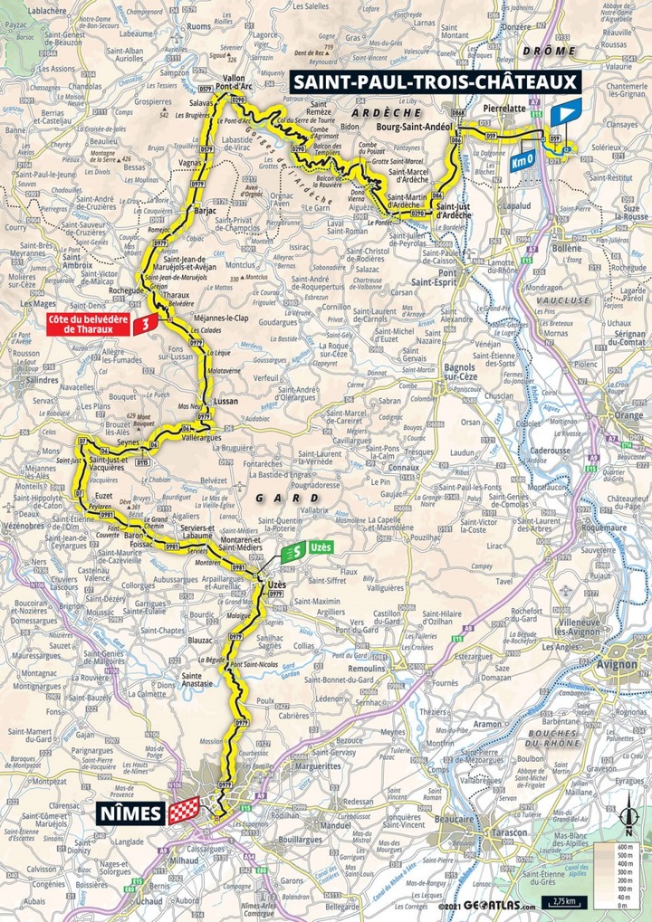 2021環法自行車賽 第12站 Saint-Paul-Trois-Châteaux > Nîmes 159.4 km