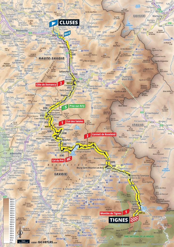 2021環法自行車賽 第9站 Cluses > Tignes 144.9 km