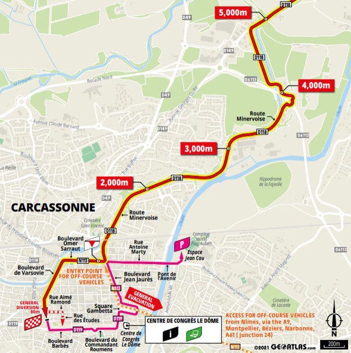 2021環法自行車賽 第13站 Nîmes > Carcassonne 219.9 km