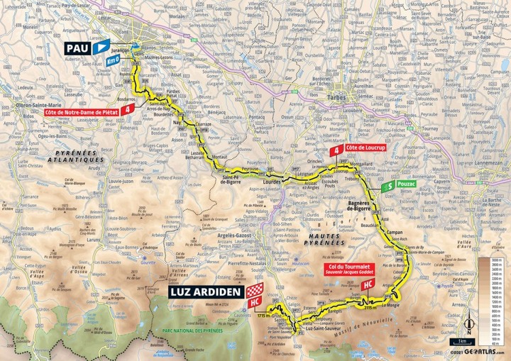 2021環法自行車賽 第18站 Pau > Luz Ardiden 129.7 km