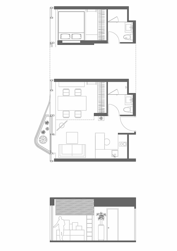 縱深3米微型公寓：拿掉隔間、嵌入夾層，繭居屋蛻變小豪宅