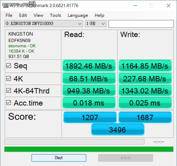 Kingston NV1 NVMe SSD 實際測試 以平價大容量設定擴充電腦儲存空間
