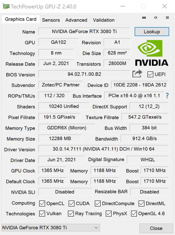 ZOTAC GAMING GeForce RTX 3080 Ti AMP Holo 顯示卡開箱實測 極光外觀設計與效能的完美結合