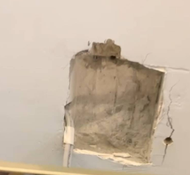 固定話筒的牆壁 裂縫處理........