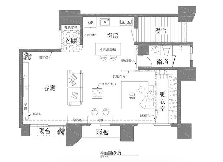【開箱】真的不知道什麼風格：兩房改一房塞下兩人＋兩貓