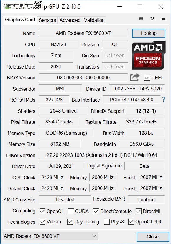 AMD Radeon RX6600XT 顯示卡開箱實測 1080p 非光追輕鬆裝機選擇