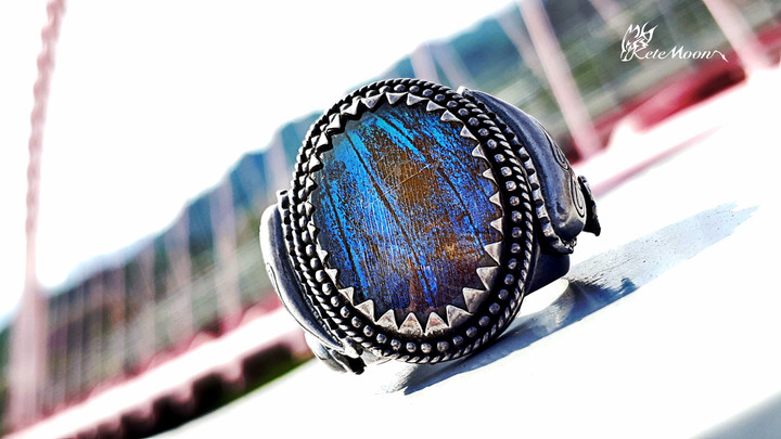 Juvenilia-Paisley Ring藍閃蝶羽翅銀戒