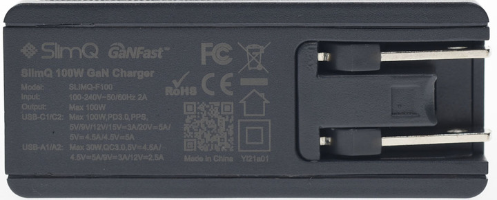 集資款SlimQ 100W GaN四埠充電器F100簡介及測試