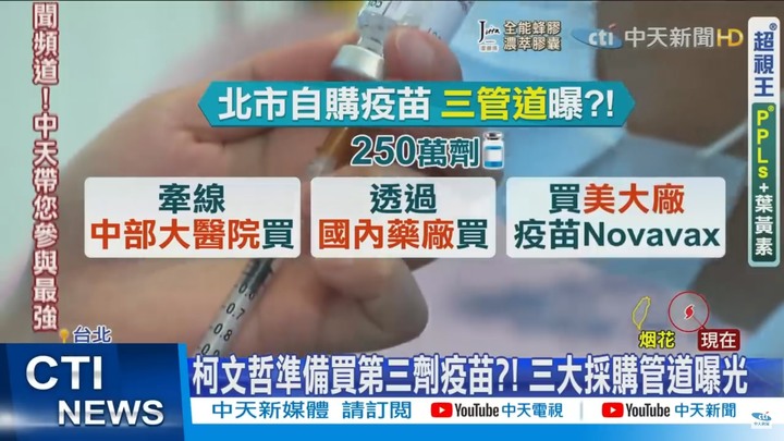 柯文哲打算買250萬劑的國際疫苗,讓市民打第三劑
