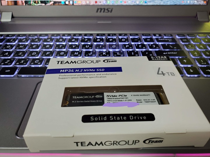 [後續已解決]十銓 MP34 4TB PChome開箱兩支籤王