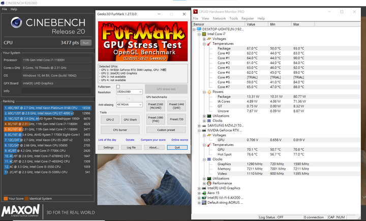 點我看大圖 技嘉 AORUS 15P 極速神鷹 電競筆電 開箱-3080顯卡電競、240Hz螢幕更新