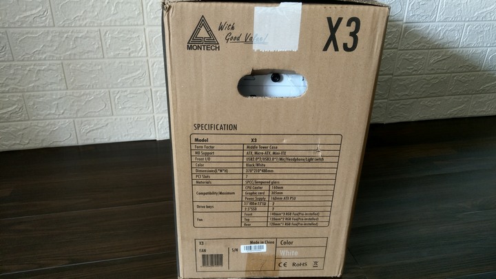 簡易開箱-MONTECH X3 MESH-純白 入門經濟款