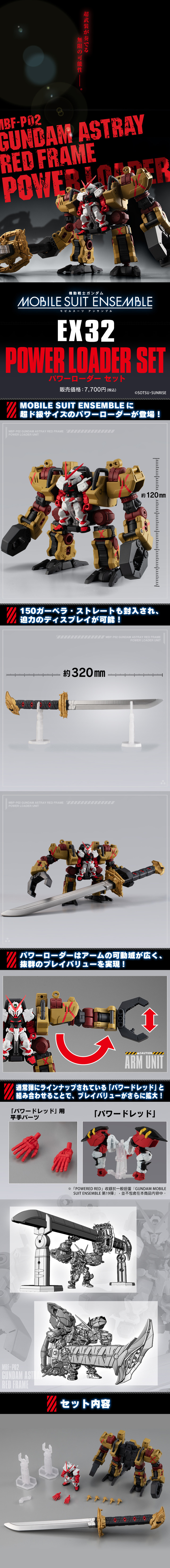 鋼彈轉蛋 MOBILE SUIT ENSEMBLE EX32 異端鋼彈紅色機 高出力乘載裝備套組