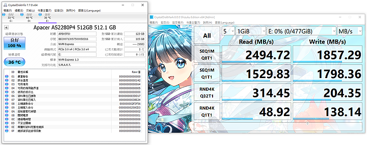 大陸顆粒的SSD，Apacer AS2280P4 開箱