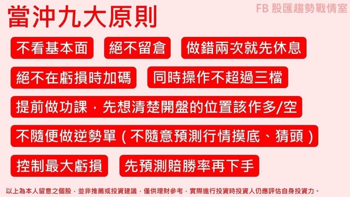 <分享> 當沖九大原則