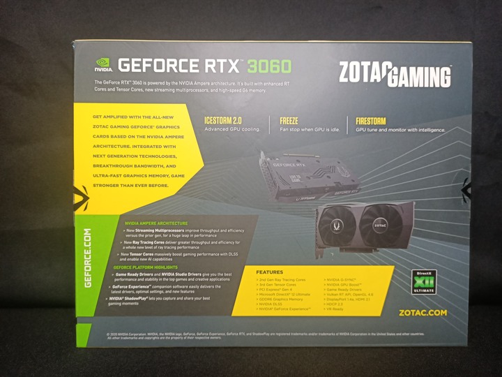 灰階英雄主義 ZOTAC RTX 3060 Twin Edge OC 開箱遊戲評測 抽 ZOTAC ARGB顯示卡支架