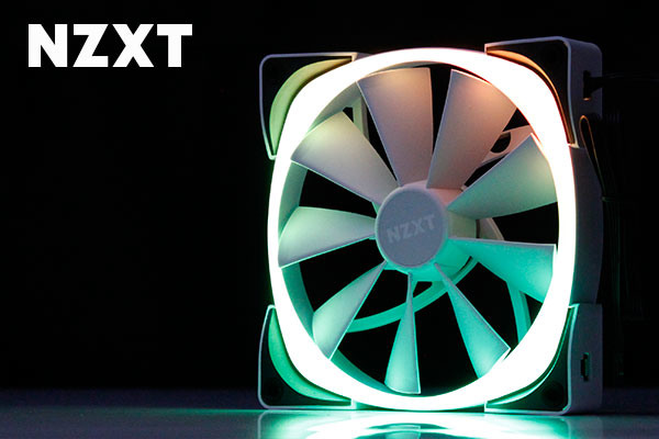 點我看大圖 全新白色NZXT Aer RGB 2,整機白,風扇當然也要白!