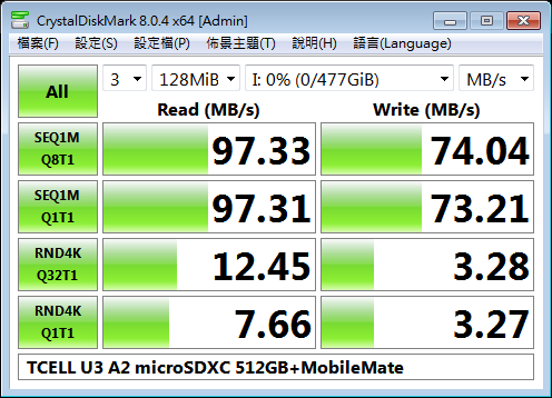 多品牌 U3 A2 512GB microSDXC TF 記憶卡 開箱 簡測 (T-FORCE、ANACOMDA、Lexar、TCELL、KLEVV)