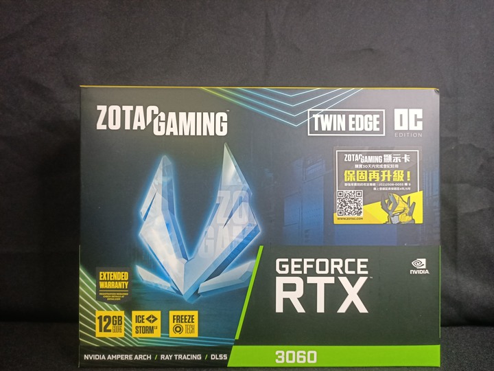 灰階英雄主義 ZOTAC RTX 3060 Twin Edge OC 開箱遊戲評測 抽 ZOTAC ARGB顯示卡支架