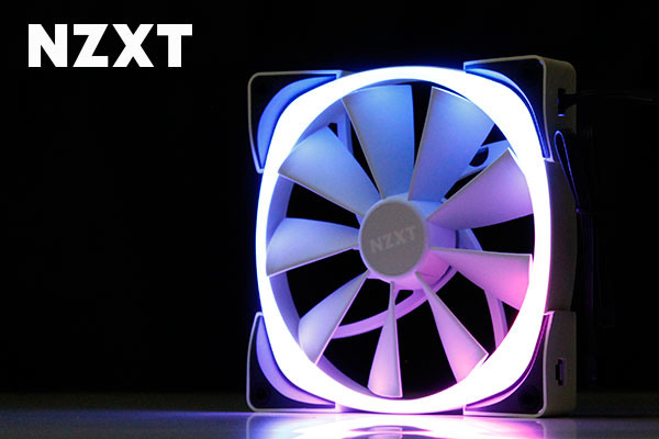 點我看大圖 全新白色NZXT Aer RGB 2,整機白,風扇當然也要白!