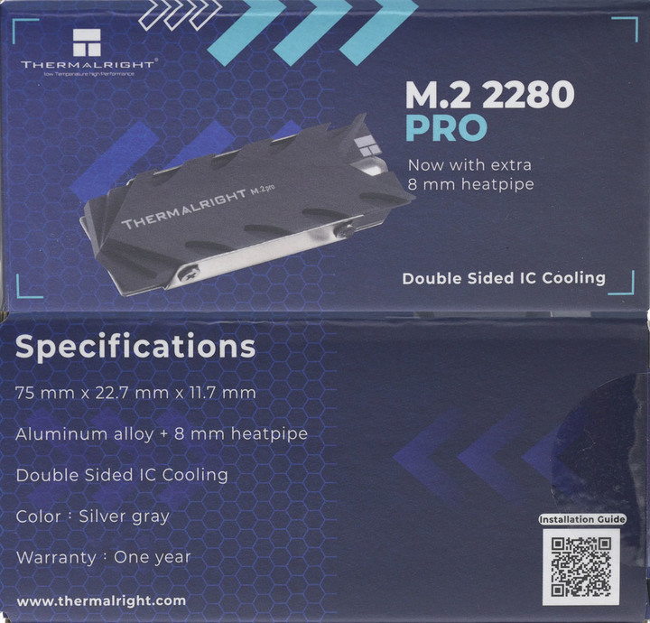 THERMALRIGHT利民M.2 2280 PRO散熱器測試