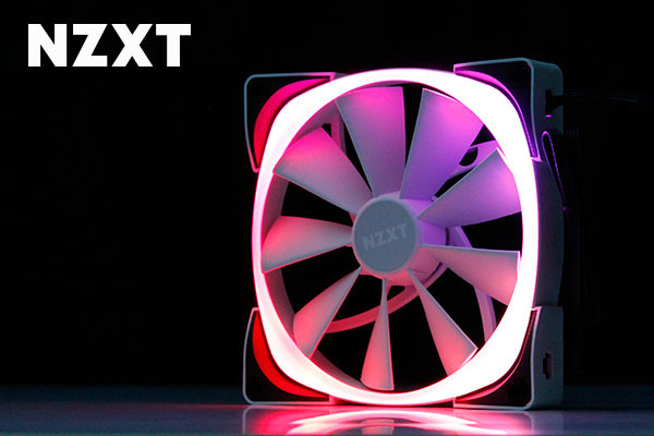 點我看大圖 全新白色NZXT Aer RGB 2,整機白,風扇當然也要白!