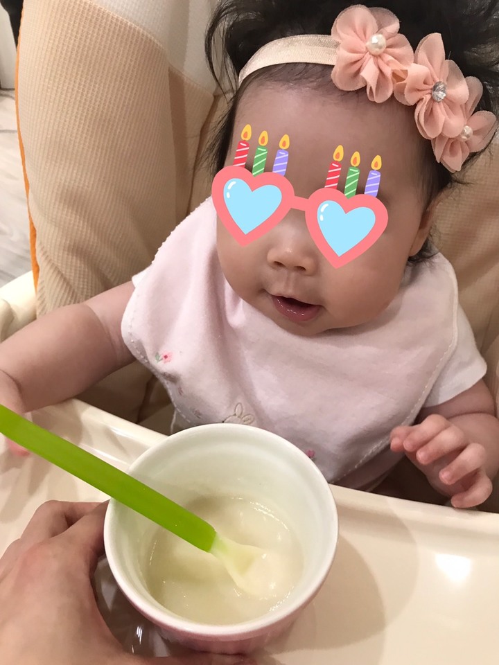 寶寶副食品嘗試中~桂格米精過關!