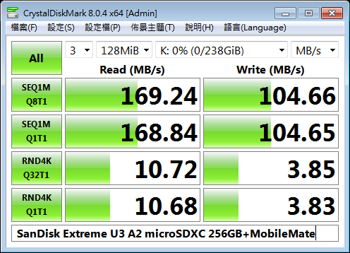 多品牌 U3 A2 512GB microSDXC TF 記憶卡 開箱 簡測 (T-FORCE、ANACOMDA、Lexar、TCELL、KLEVV)