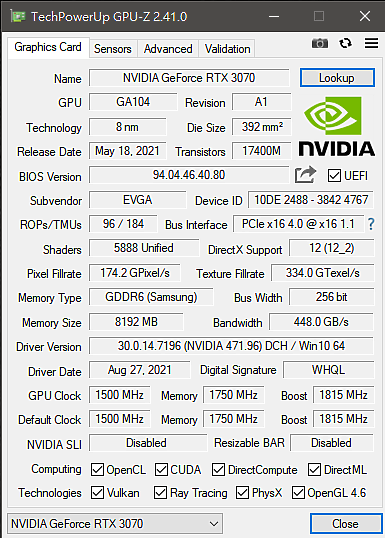 「EVGA RTX 3070 FTW3 ULTRA GAMING」 - 寂靜經典微評測文。