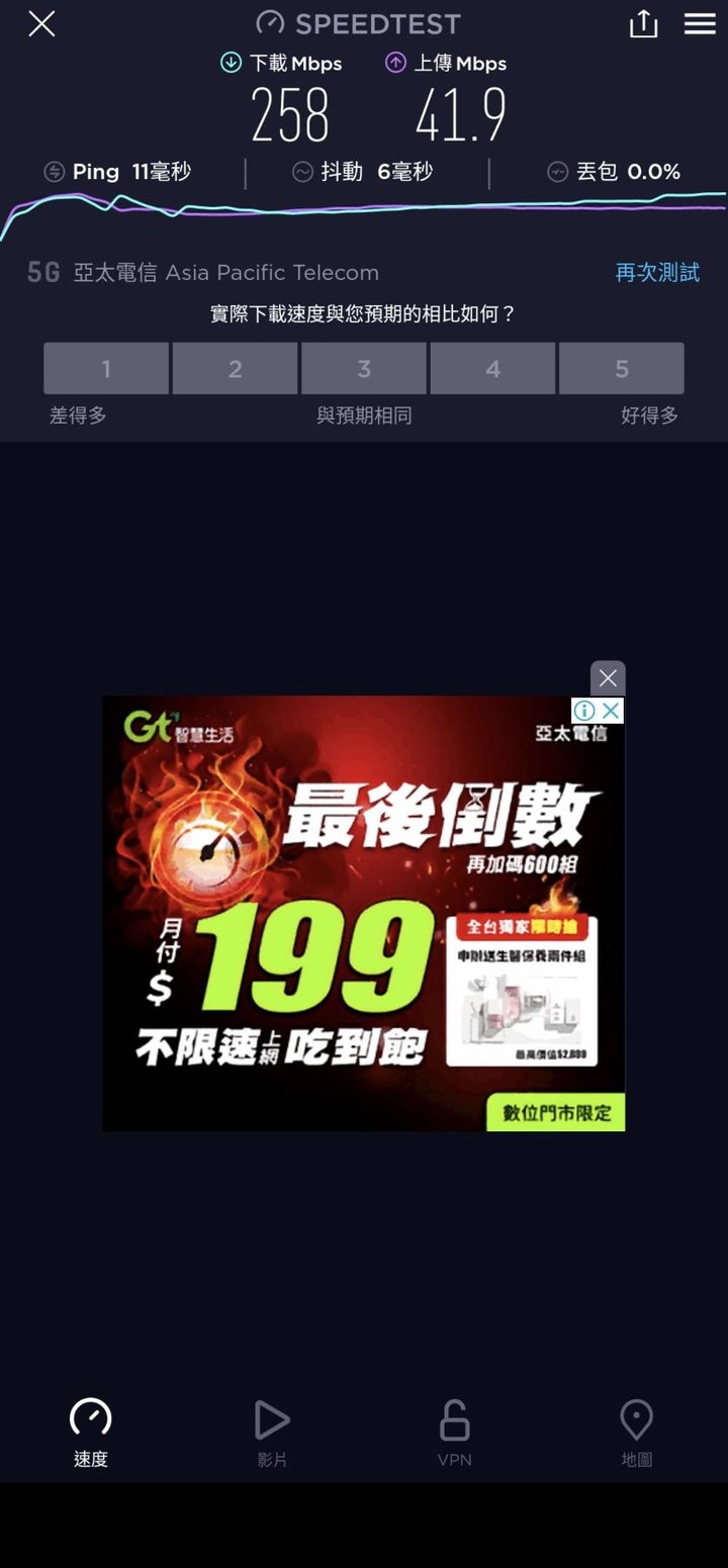@淡水 亞太5G網速實測