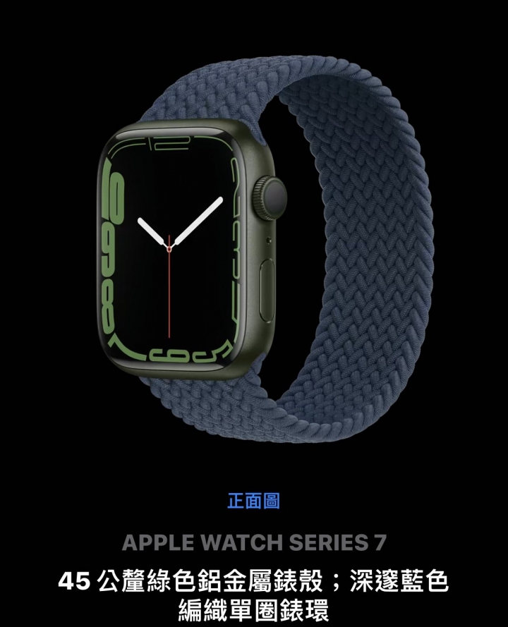 請問Apple watch s7 綠色錶殼可以搭配的編織單圈錶環顏色