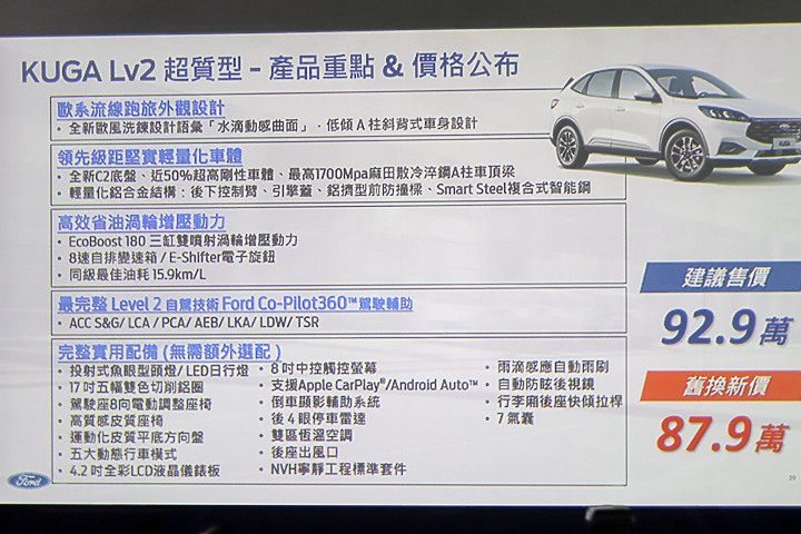 【採訪】Ford 推出 Focus / Focus Active / Kuga 「LV2超質型」陣線，92.9萬買有Level 2的Kuga！