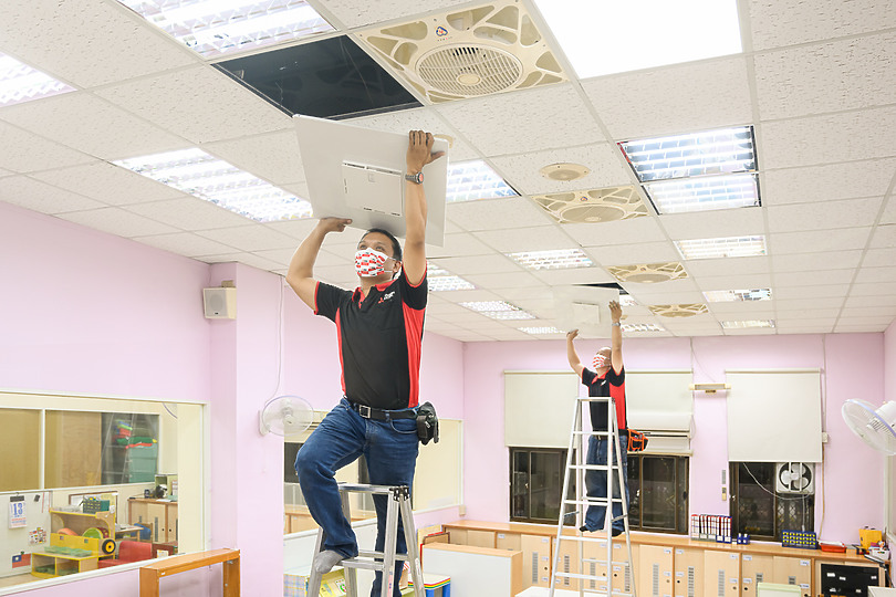 台灣三菱電機捐贈100台空清循環扇 政府、民間攜手鞏固校園防疫!