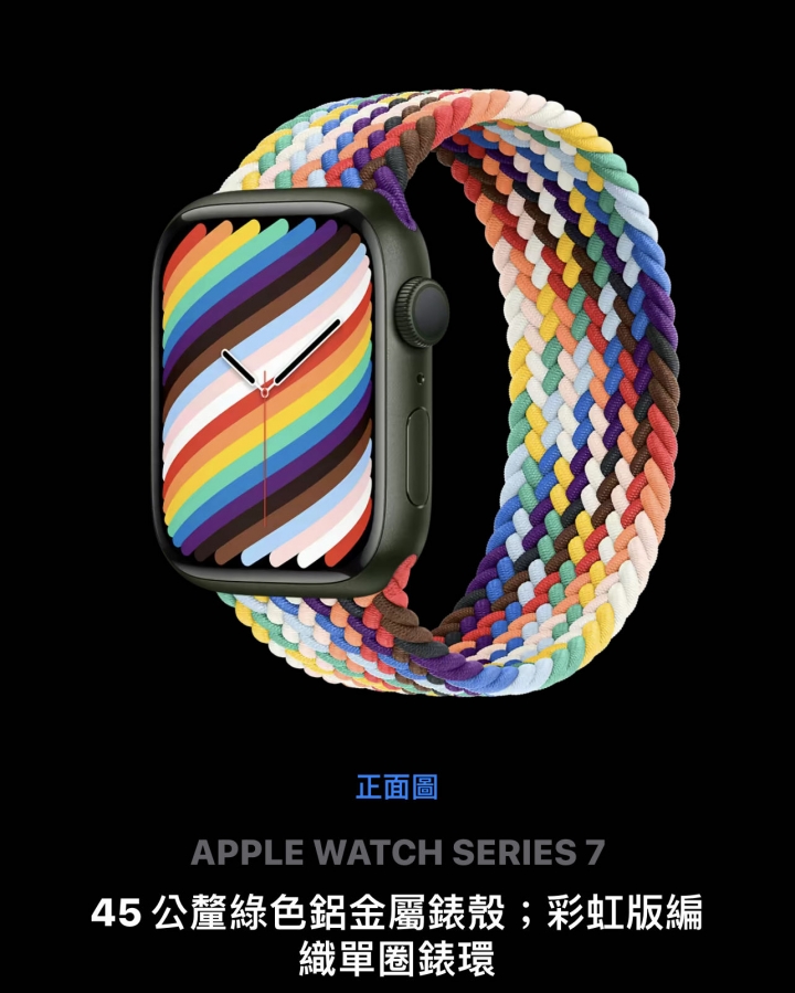 請問Apple watch s7 綠色錶殼可以搭配的編織單圈錶環顏色