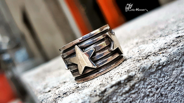 Andy Cadman-Navajo星星打印銀戒